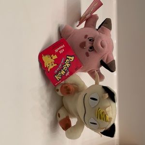 Pokémon Clefairy  #35 and Meowth #52 plush toys